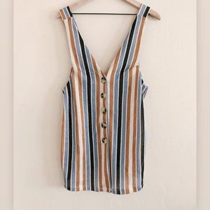 Free People Multi-Color Striped TunicTank